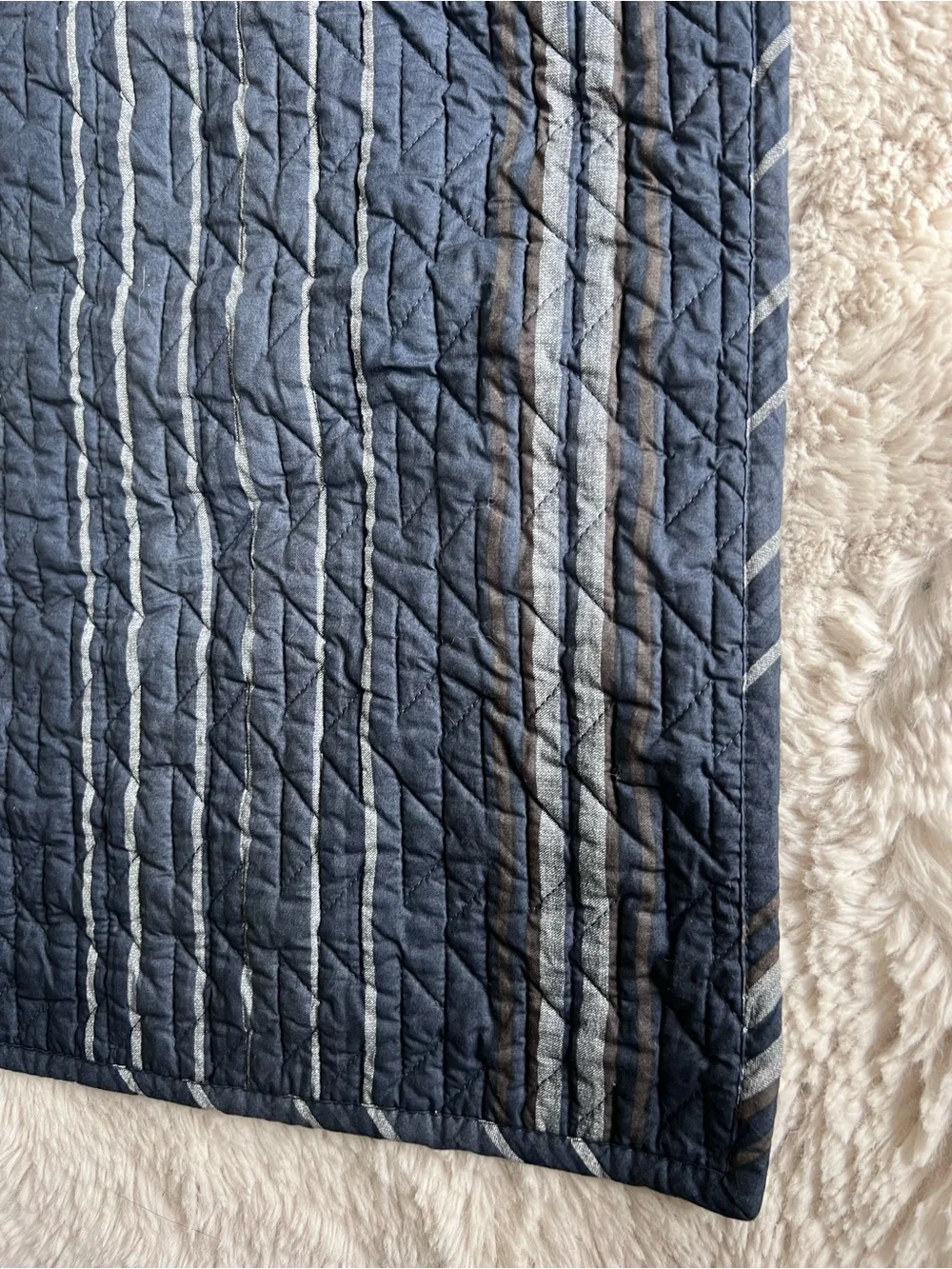 Pendleton Navy and White Striped quilt Set